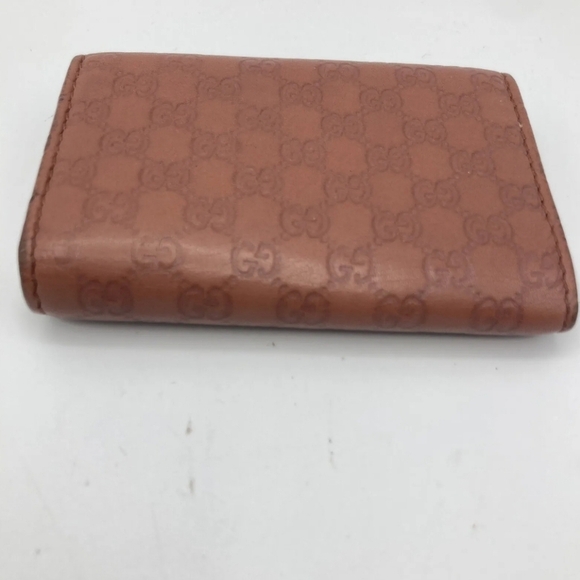 🔹️Gucci 🔹️Key case holder GG Brown Cow Leather micro Guccissi - Picture 4 of 13
